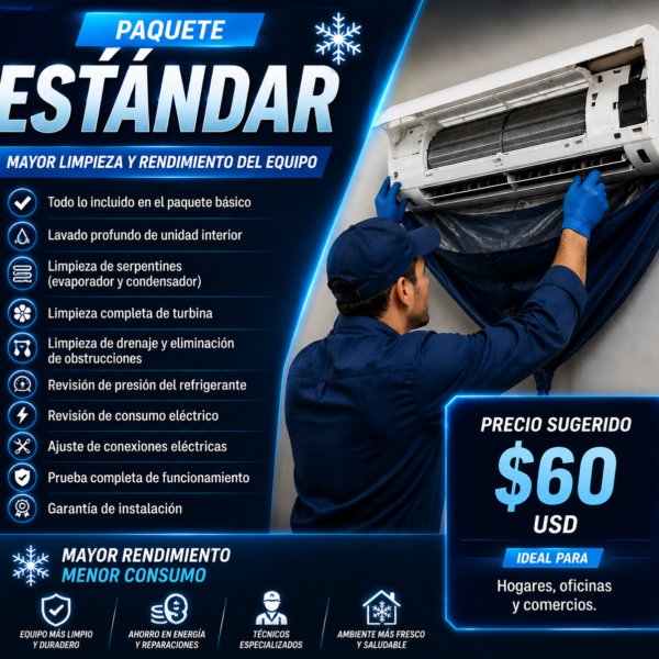 MANTENIMIENTO DE AIRE ACONDICIONADO PAQUETE ESTÁNDAR