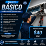 ARREGLO / REPARACIÓN DE AIRE ACONDICIONADO PAQUETE BÁSICO